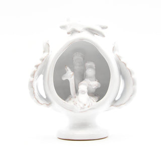 Pumo pine cone white nativity scene Ostuni