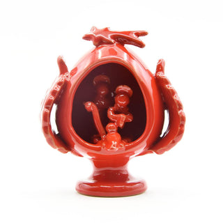 Pumo pine cone nativity scene Red