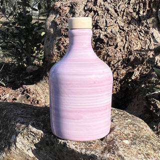Bottiglia in ceramica spennellata rosa