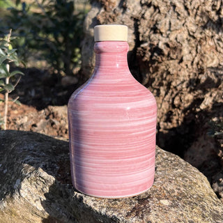 Bottiglia in ceramica spennellata rosso antico