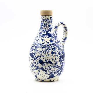 Oil bottle with handle Puglia design blue