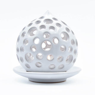 Pumo white candle holder