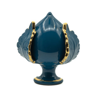 Pumo Teal Blue Gold Leaf Edge