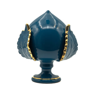 Pumo Teal Blue Gold Leaf Edge