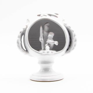 Pumo pine cone white nativity scene Ostuni