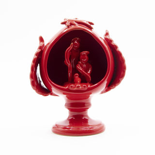 Pumo pine cone nativity scene Red