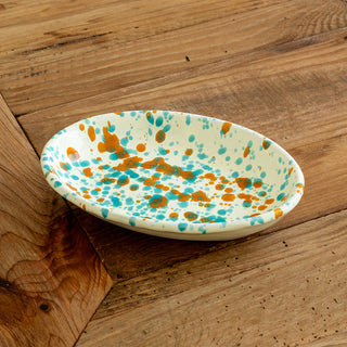 piatto ovale Puglia Design verde e arancio