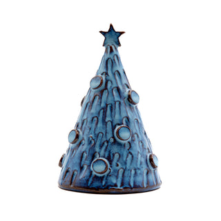 11cm iridescent blue ceramic Christmas tree
