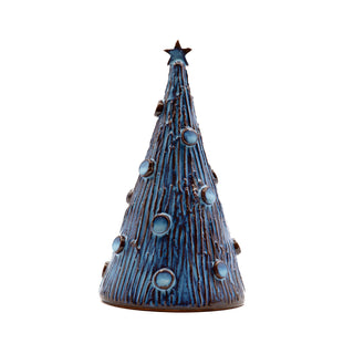 15cm iridescent blue ceramic Christmas tree