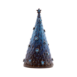 Alberello di Natale in ceramica 20cm blu cangiante