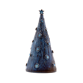 Alberello di Natale in ceramica 20cm blu cangiante