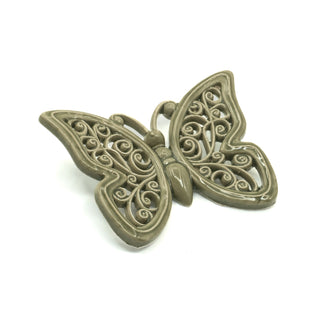 Sage Green Iris Ceramic Butterfly