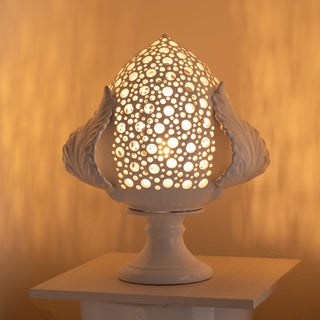 Lampada Pumo 50cm traforata con foglie