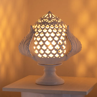 Lampada Pumo 40cm traforata con foglie