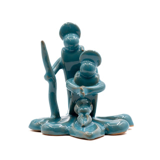 Presepe in ceramica verde ottanio