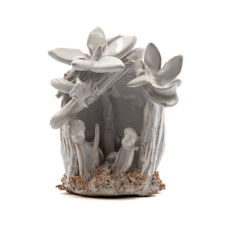 Presepe in ceramica grotta bianco