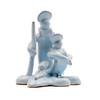 Presepe in ceramica celeste polvere