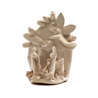 Presepe in ceramica pala fico d'india avorio