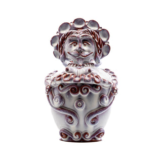 Pupa in ceramica piccola bianco cangiante