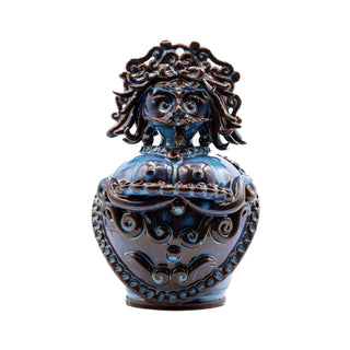 Pupa in ceramica piccola Blu cangiante