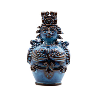 Pupa in ceramica piccola Blu cangiante