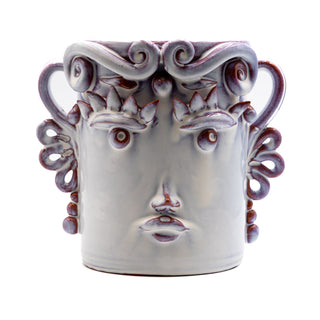 Vaso in Ceramica con Volto bianco cangiante