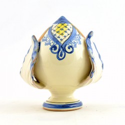 Pumo pugliese in ceramica e lunghe foglie decorative (h 20 cm)