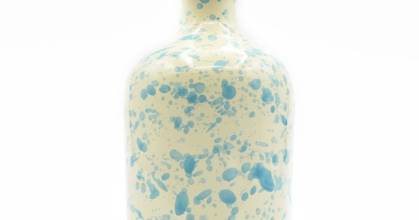 Oliera in ceramica 250ml bottiglia puglia design turchese